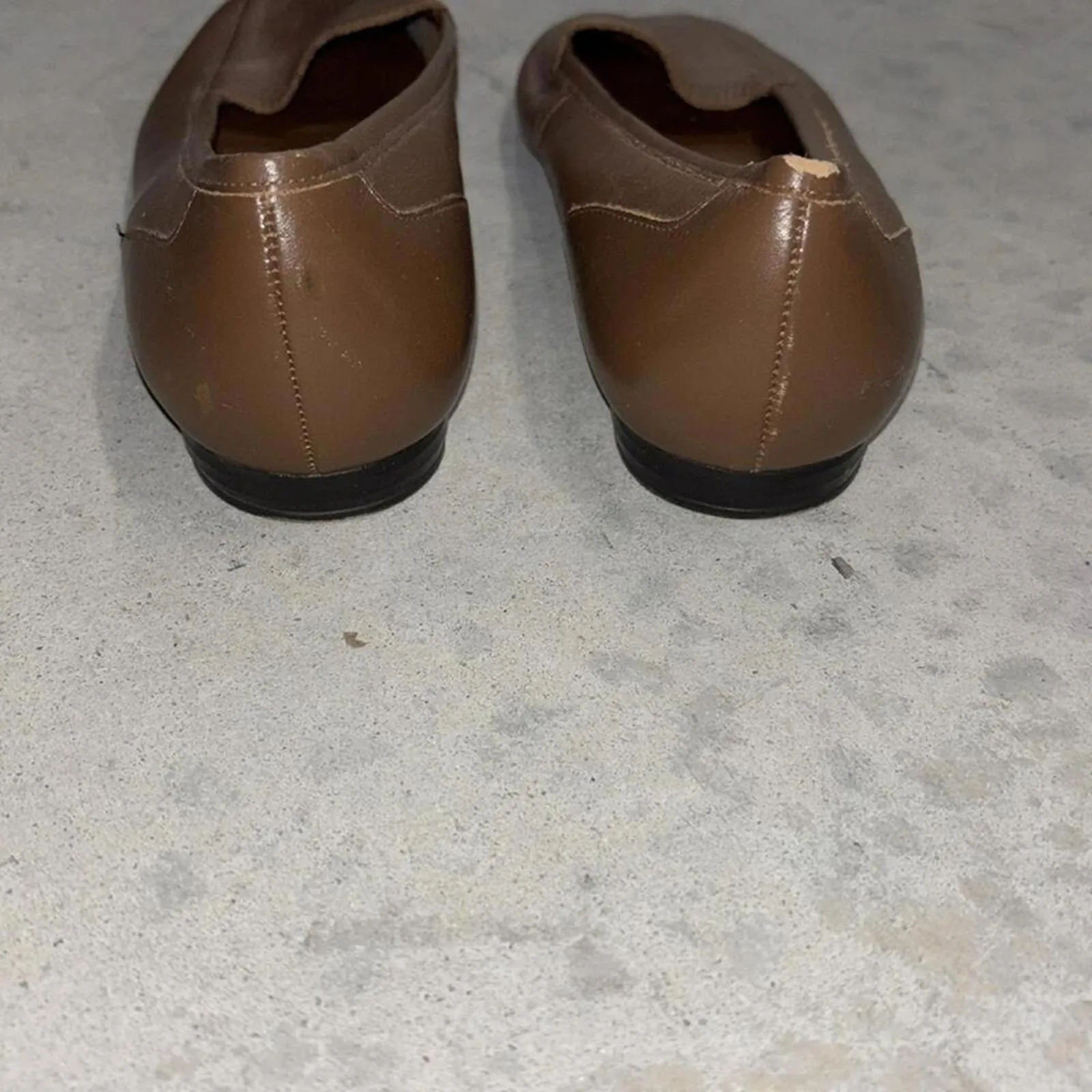 Vintage Joyce Brown Square Toe Flats Driving Shoes Academia classic minimal Size 7.5 - Image 5