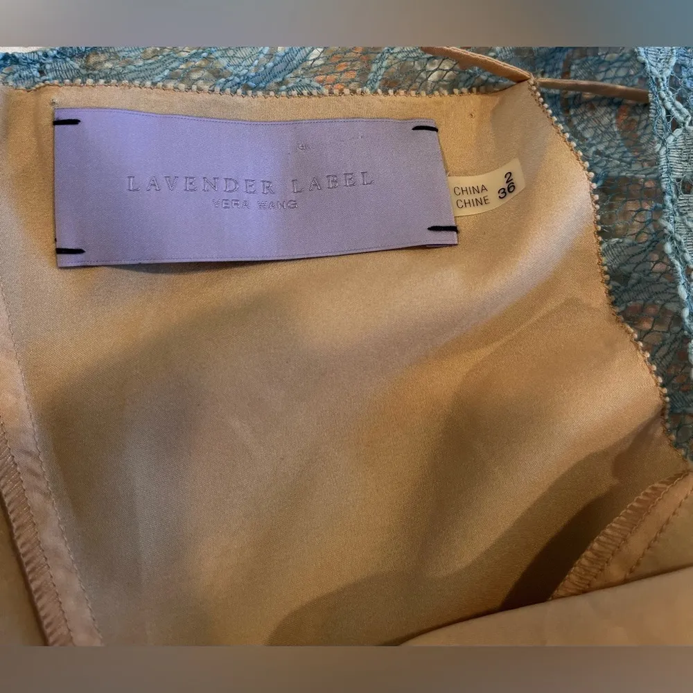 VERA WANG Lavender Label Seafoam Lace Beaded Dress: size 2 NWOT - Image 8