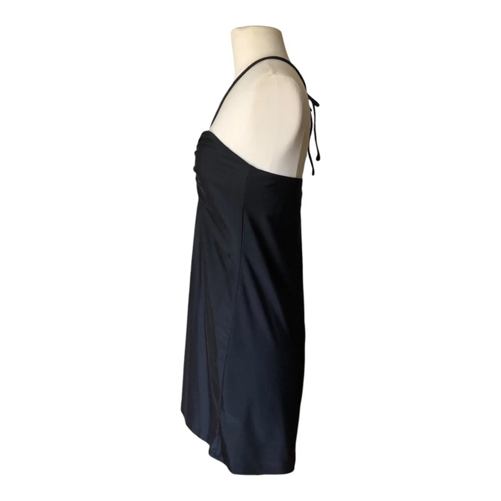 Andie NWT Waikiki Coverup Ruched Gathering Halter Bandeau Dress Black Small - Image 7