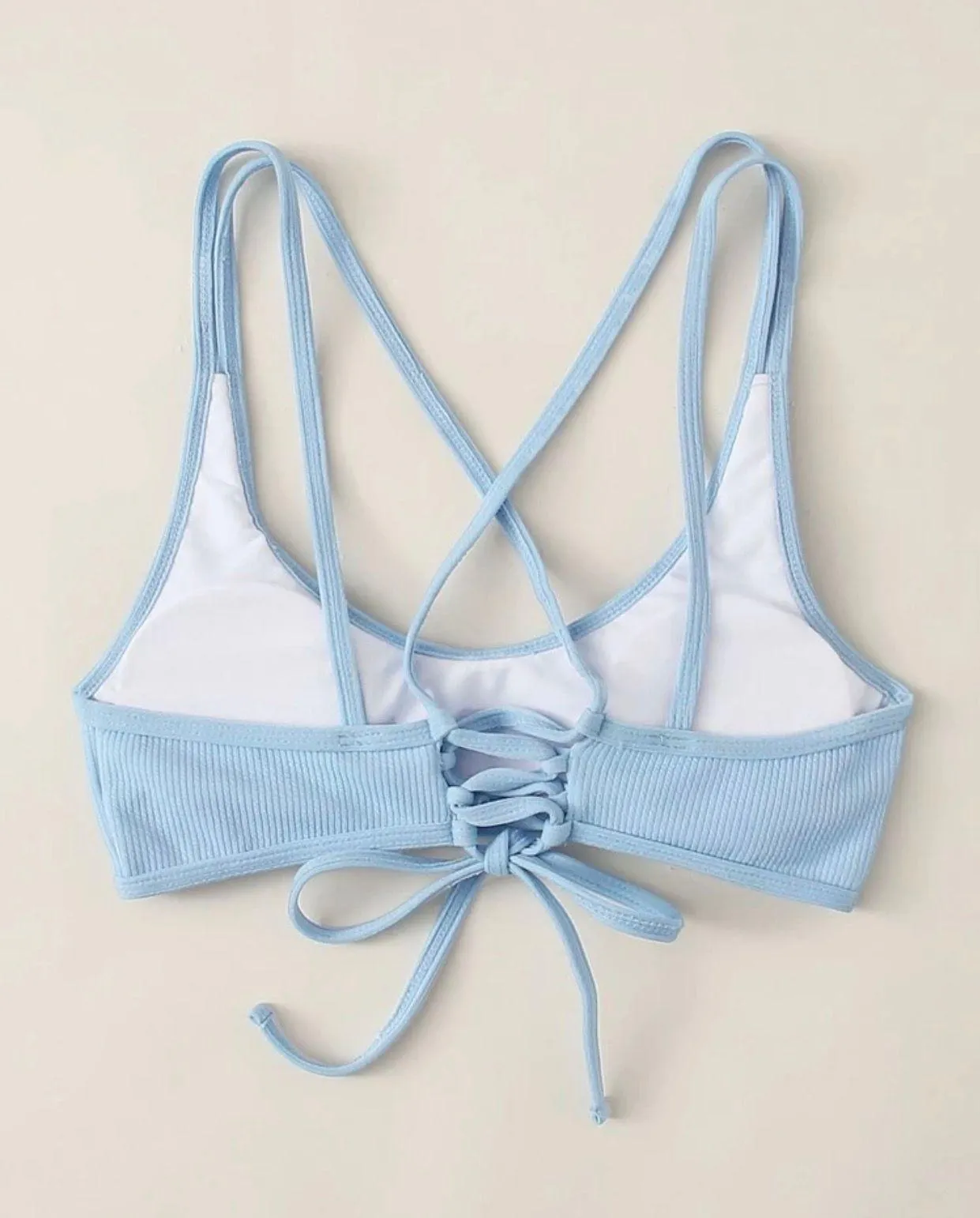 Baby Blue Bikini Top Size M - Image 2