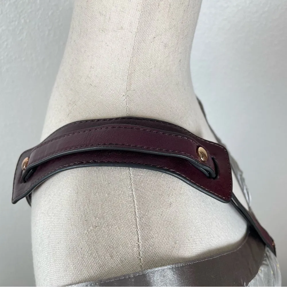 Kooba Leroy hobo crossbody handbag wildberry burgundy red NEW - Image 16