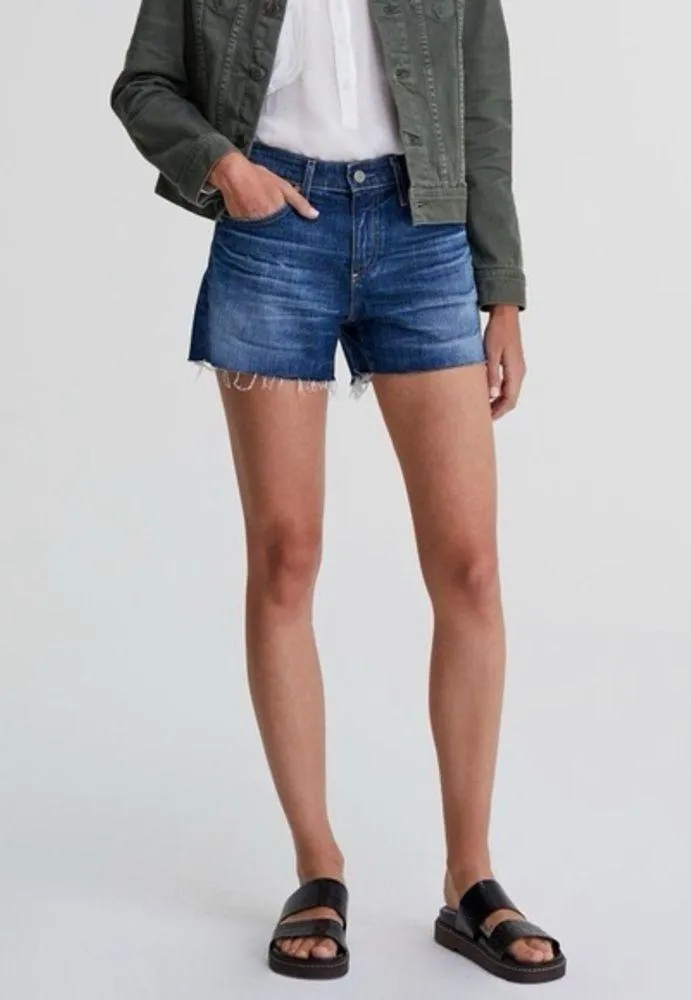 AG ADRIANO GOLDSCHMIED Hailey  Cutt Off EX Boyfriend Denim Shorts - Image 3