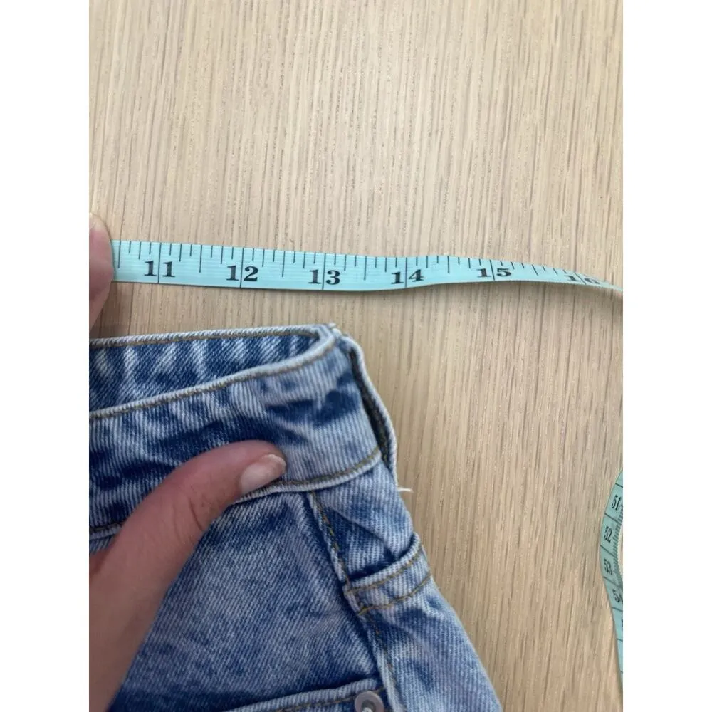 PRINCESS POLLY Light Bleached Wash Distressed Fray High Waist Shorts size 6 1466 - Image 10