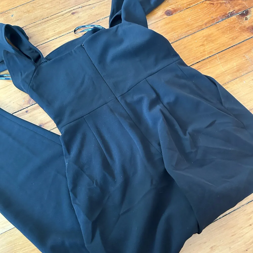 ☀️3/$25 Calvin Klein ruffled sleeve jumpsuit black 4 - Image 4