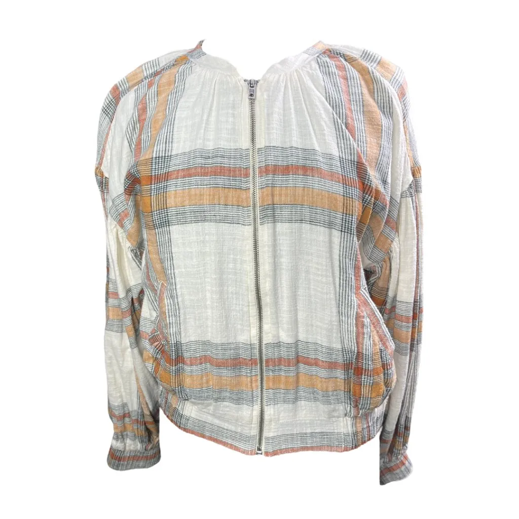 Free People Mattie Plaid Bomber Jacket Size Small - Image 7