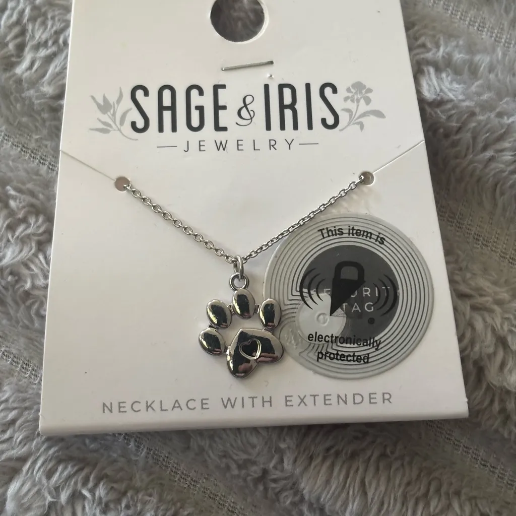 Sage & Iris Silver Paw Necklace NWT - Image 4
