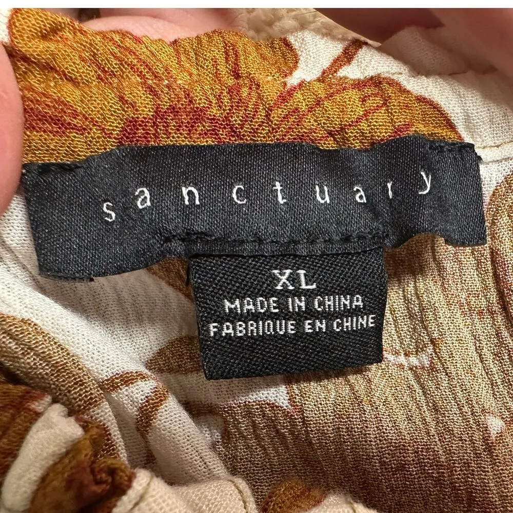 Sanctuary: Cream Off the Shoulder Rust Floral Blouse - Image 3