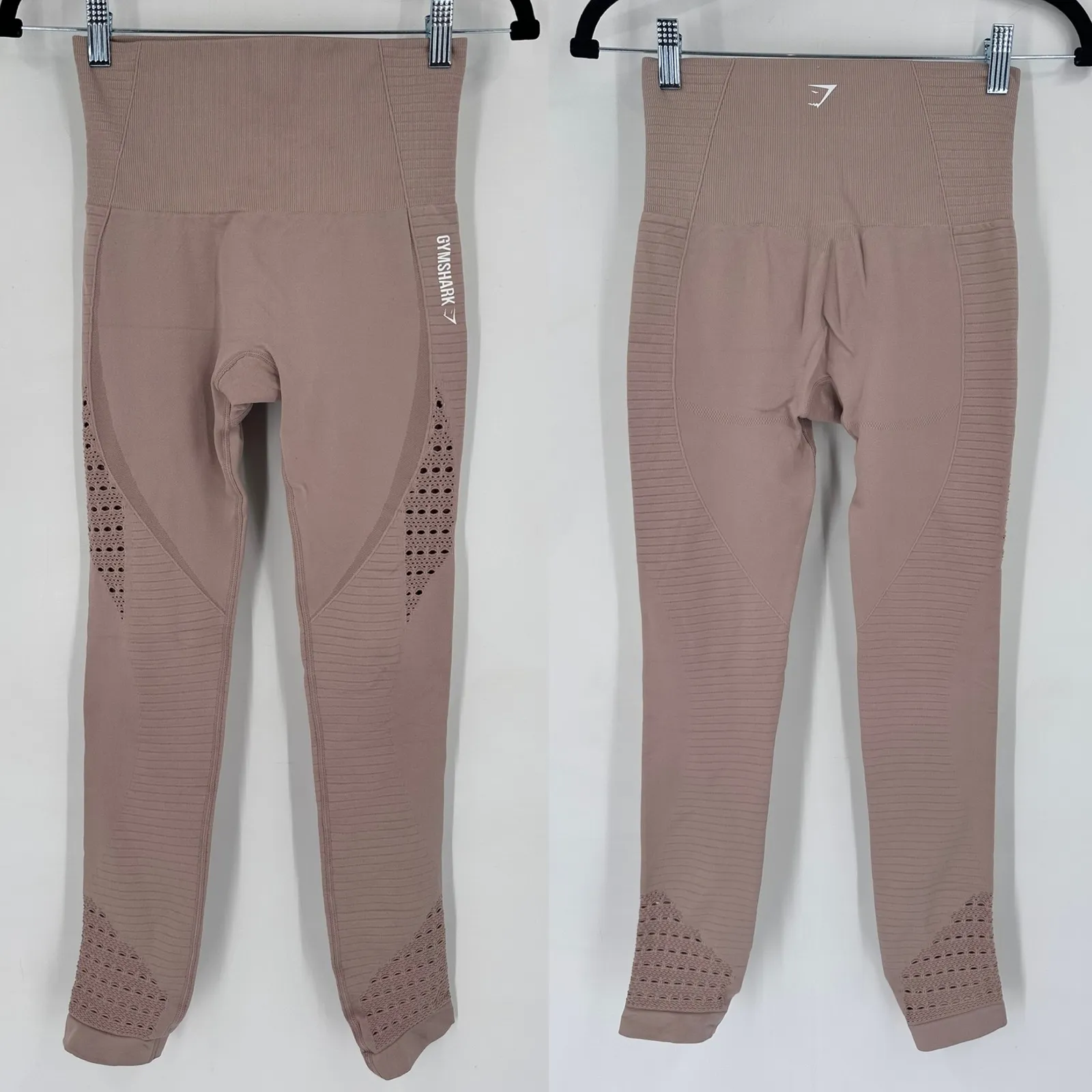 Gymshark Energy Seamless Leggings Women Brown High Waisted Size S Taupe - Image 5