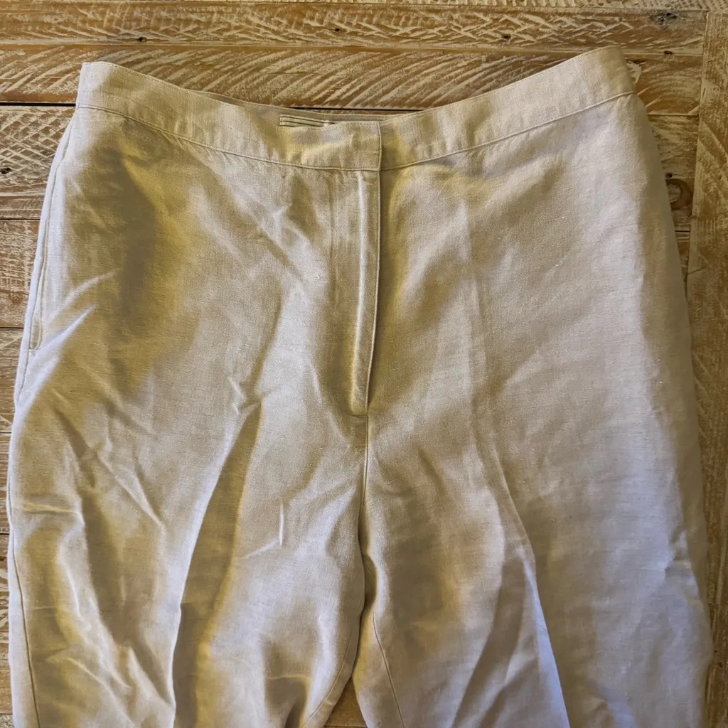 👒Jones New York Sport Women’s Tan Linen Blend Capri Pants Summer Vacation👒 ~12 - Image 5
