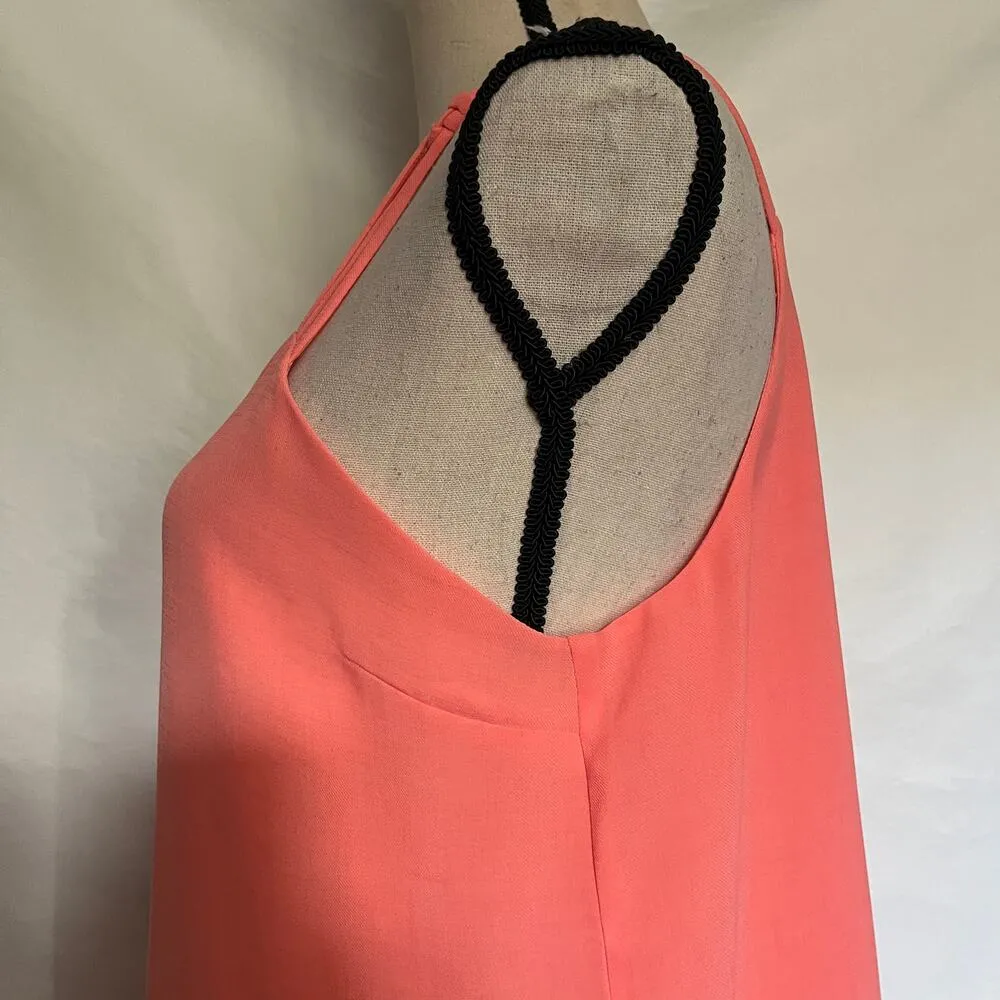 NAKED ZEBRA Strappy Tank Womens Top Medium Peach Pink Lined New DT106618 Coral - Image 4