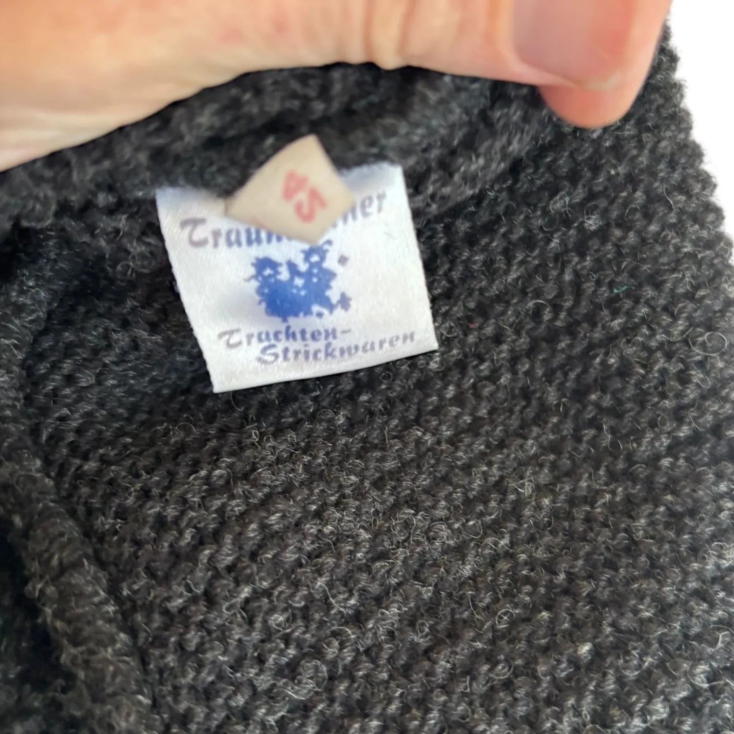 Vintage Krihinger Trachten 100% Wool Cardigan German Sweater sz M Heavy Knit Gray Size M - Image 4