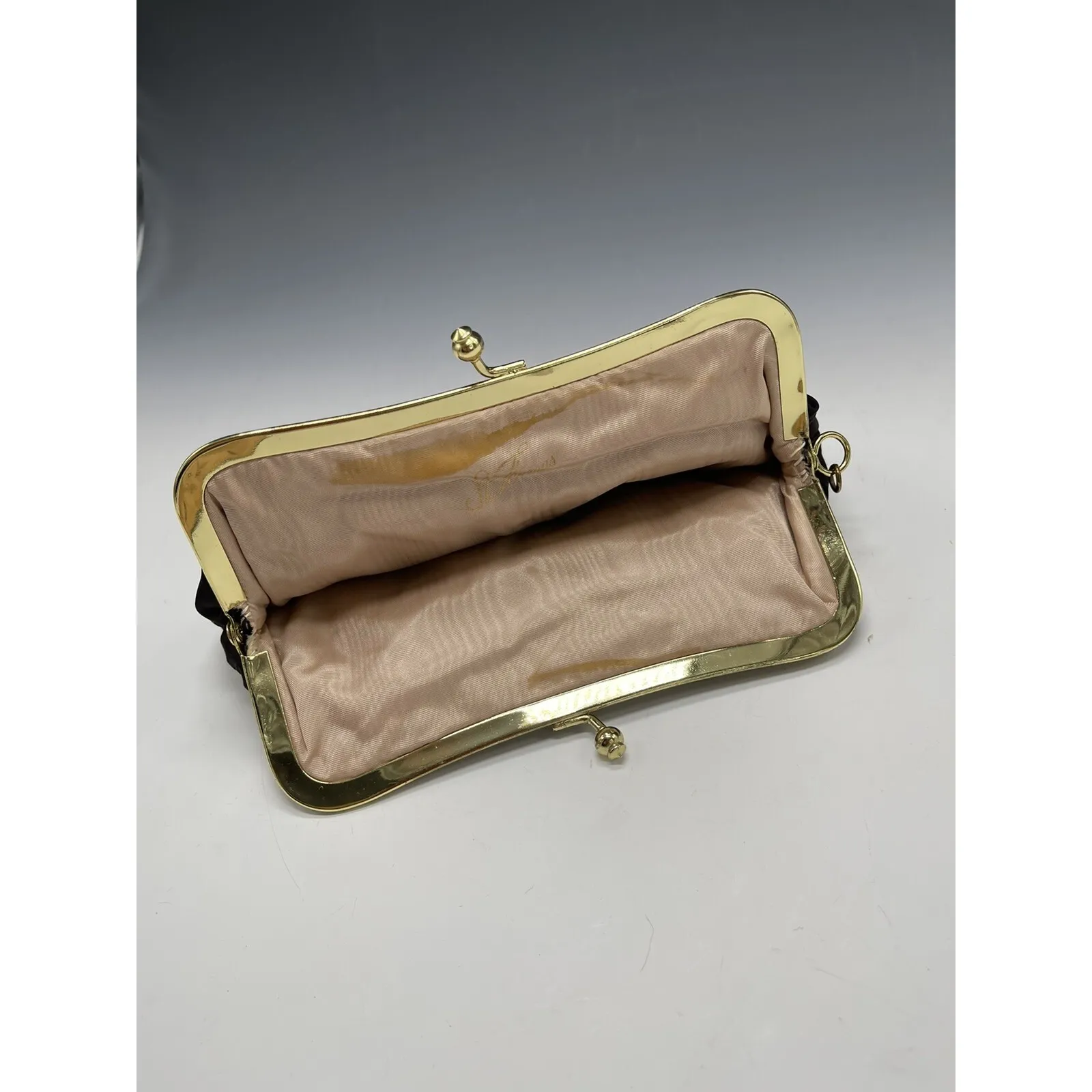 St Thomas Coin Purse Vintage Kiss Lock Clasp Change Holder Pouch Black Nylon - Image 9