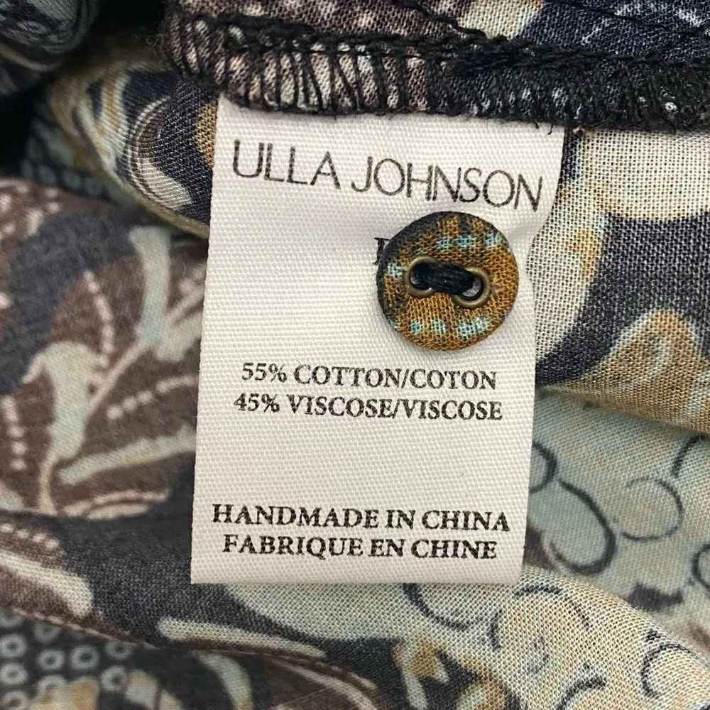 Ulla Johnson Agadir Belted Cotton Blend Printed Voile Dress Earth Tone Sol - Image 16