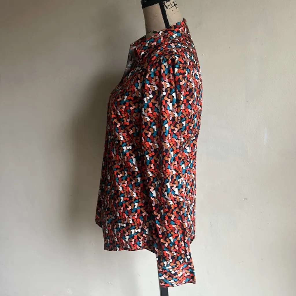 Brooks Brothers Tailored Fit Colorful B Logo Button Down Top Size 8 - Image 8