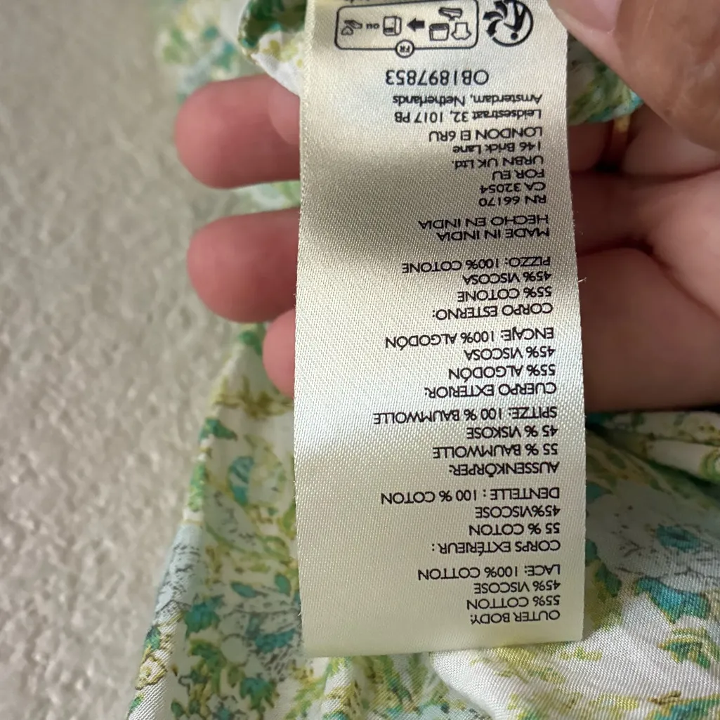 Free People Shea Printed Undersea Combo Button Back Closure Mini Dress M - Image 15