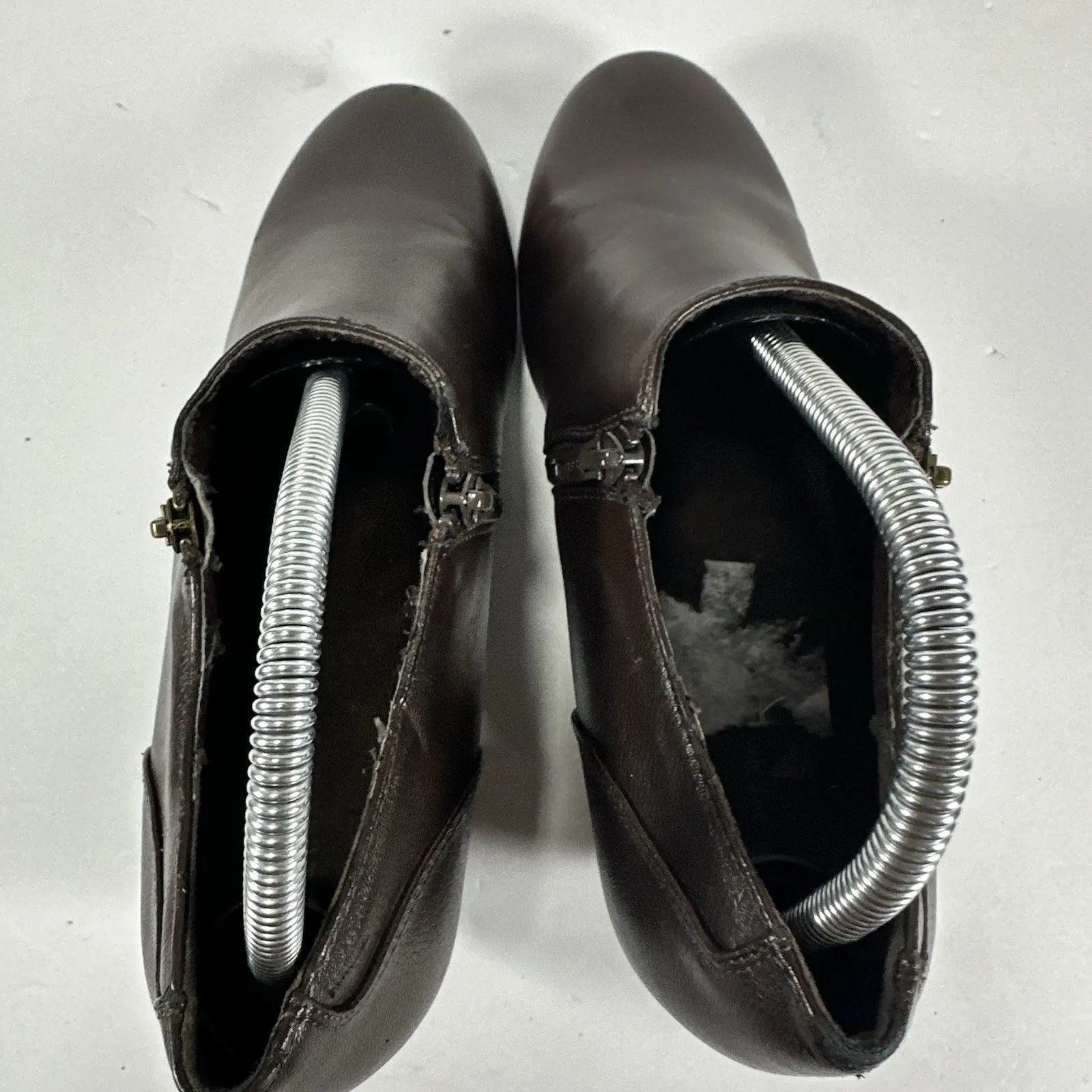 Wear. Ever. CACEY Brown Faux Leather Ankle Boots Booties Women's Size 10M Zip Up - Image 6