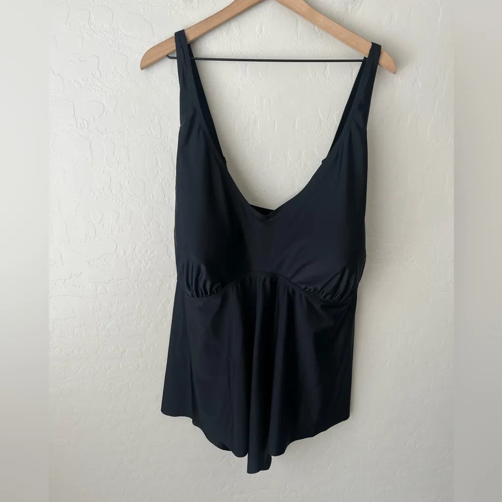 Torrid Tankini Wire free Flounce Ruffle swim top black 6X - Image 9