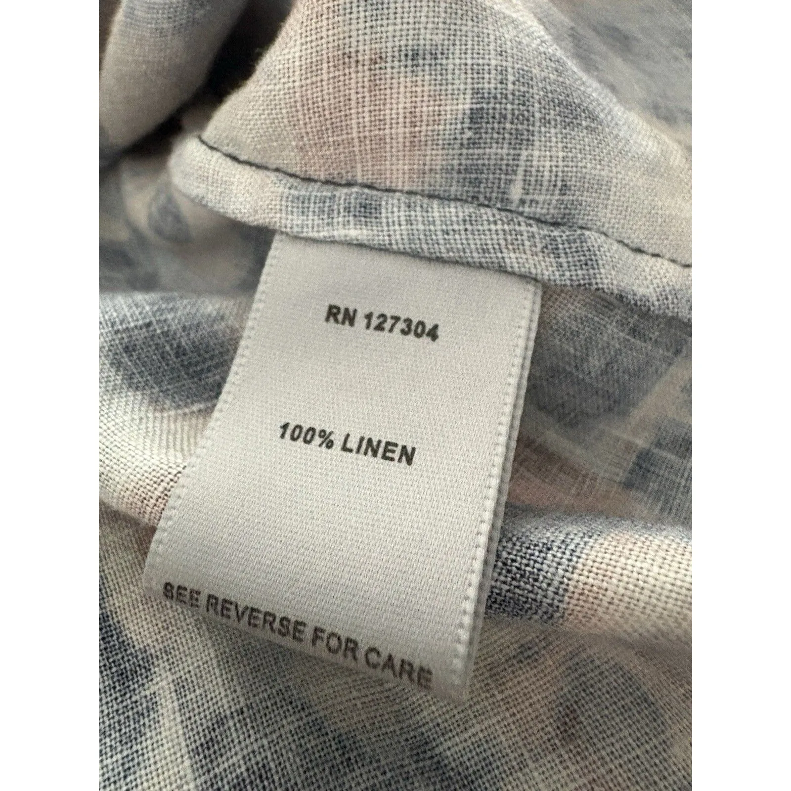 John Mark Linen Tunic Top Size S Blue Brown Bell Sleeve Oversize Lagenlook Fall Gray - Image 15