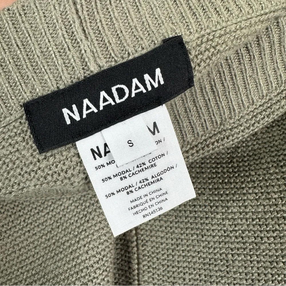 NAADAM Shorts Womens Small Olive Green Cashmere Cotton Knit Pull On Casual - Image 3