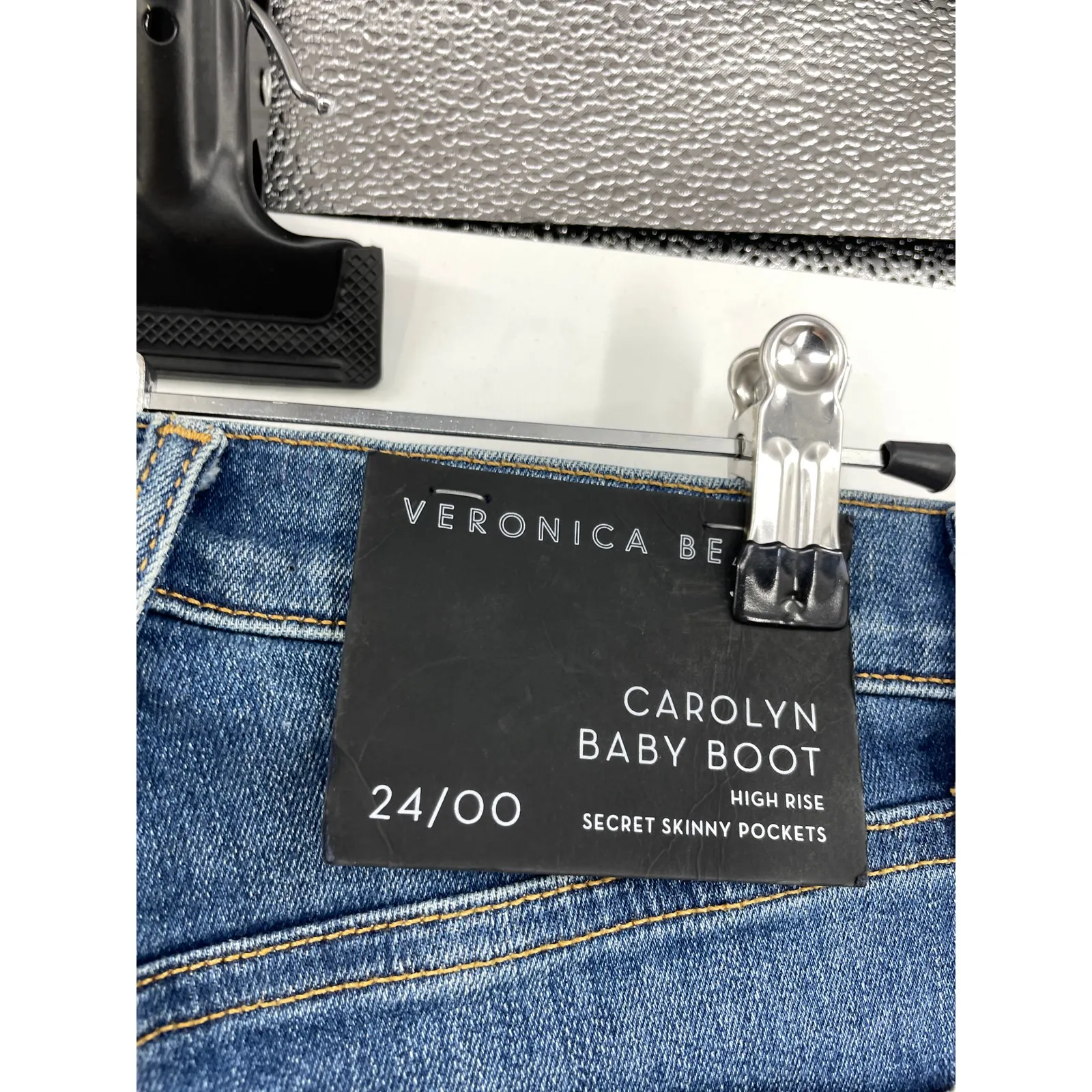 Veronica Beard Jeans Womens 24 Carolyn Tuxedo Stripe Baby Boot Blue NWT - Image 9