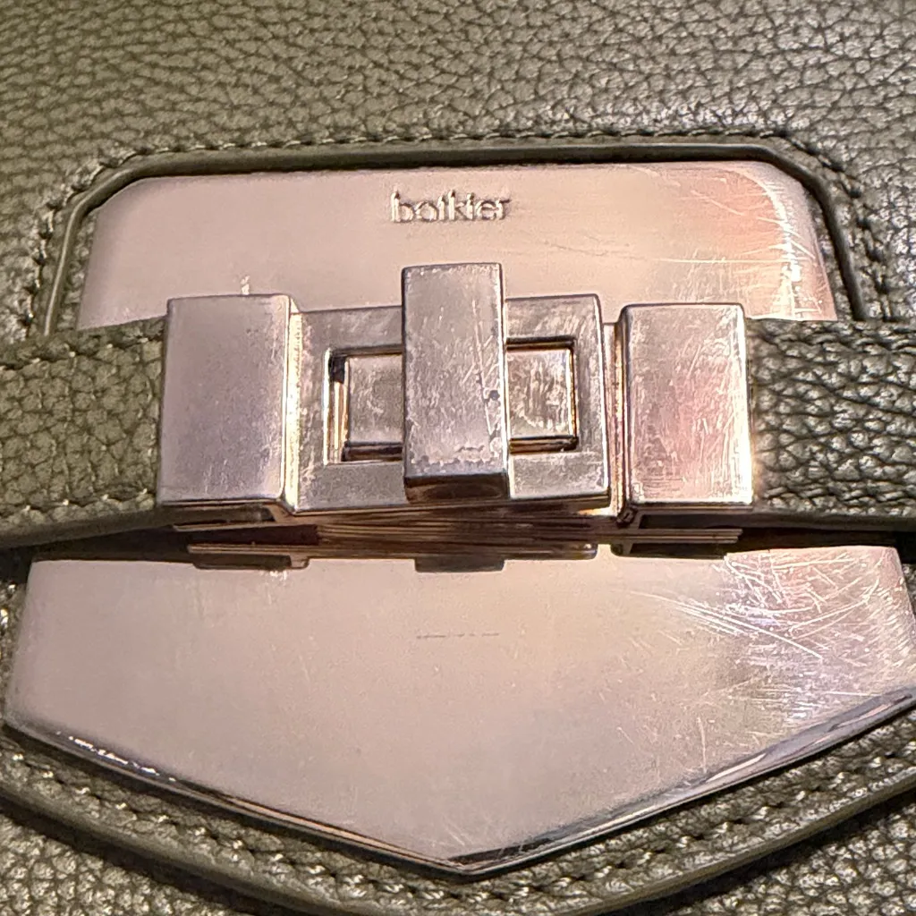 Botkier Olive Pebbled Leather Satchel/Bag - Image 2