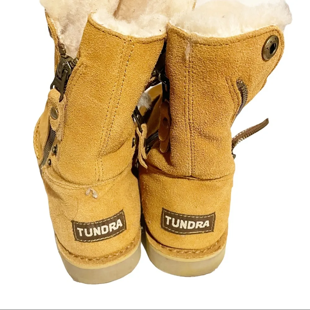 Tundra Size 9 Cognac Alpine Suede Australian Lambs Wool Lined Womens Boot Brown - Image 5