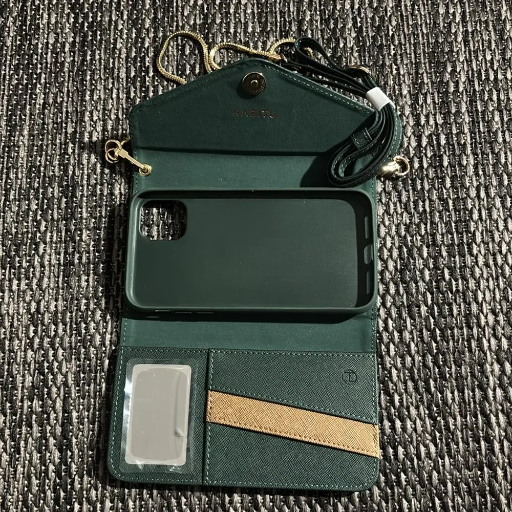 Habitu Selene Crossbody Wallet iPhone 11/XR Case Green - Image 4