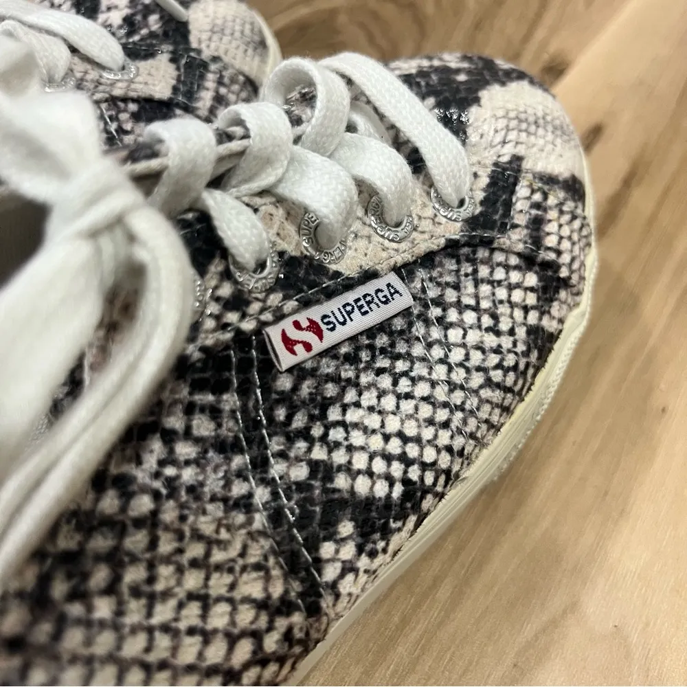Superga  Snakeskin Print Platform Sneakers - Image 5