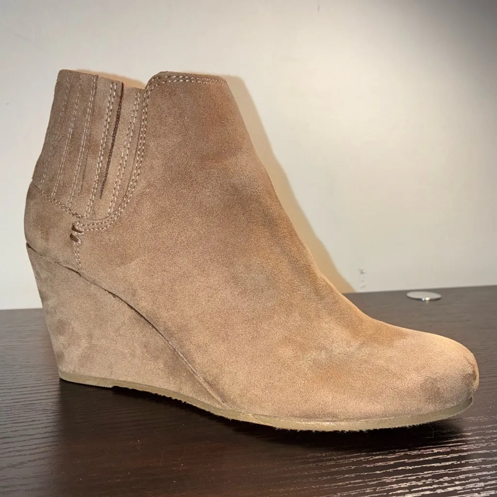 Target Tan Suede Wedge Booties - Image 2