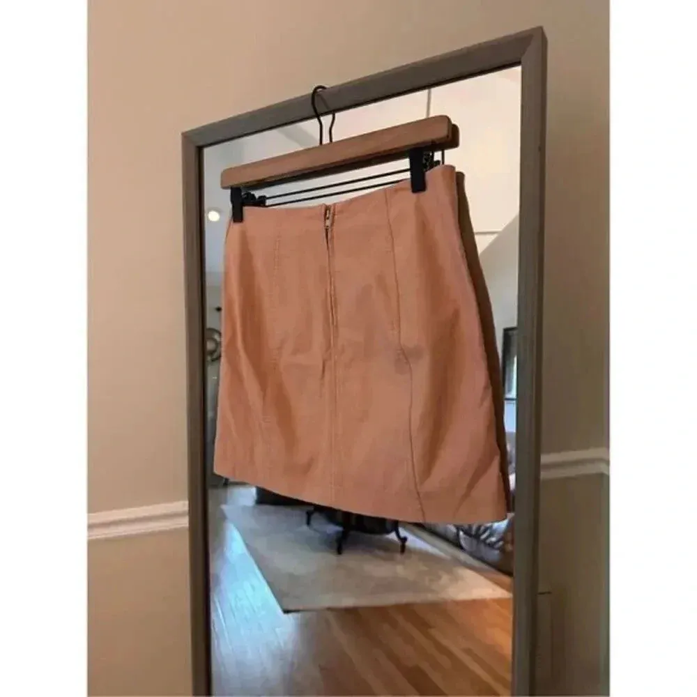 Free People Mini Skirt Size 2 – Pink‎ Peach A-Line High Waist Casual Boho Style - Image 3