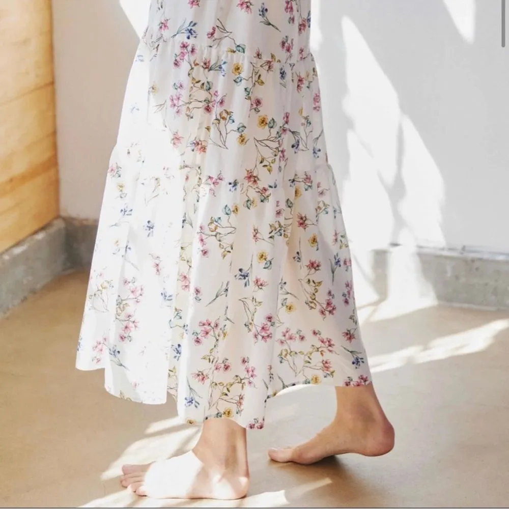 Christy Dawn The Elle Midi Floral Short-Sleeve Dress in Alabaster Garden Silk - Image 6