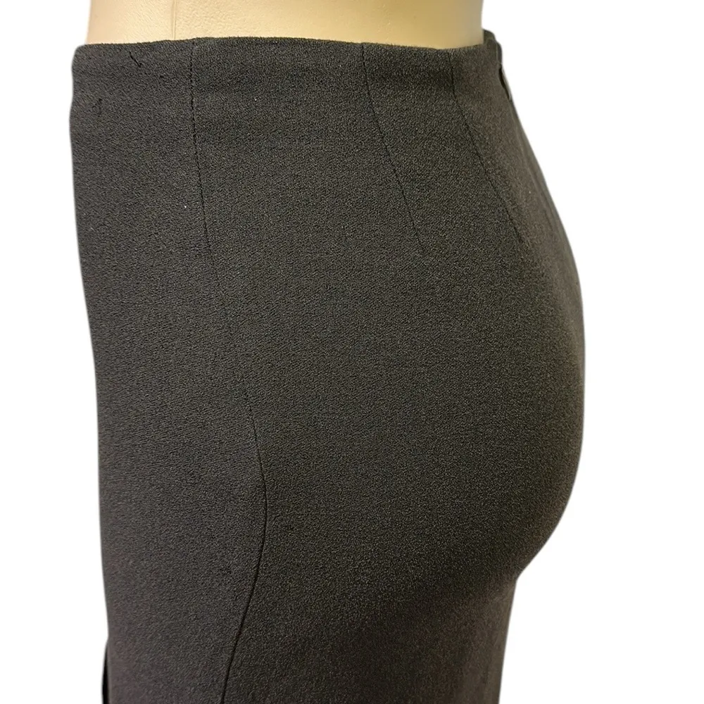 Gianni made USA Bodycon Leather Accent Front Slit Zip Back Lined Skirt Womens 4 Brown - Image 7