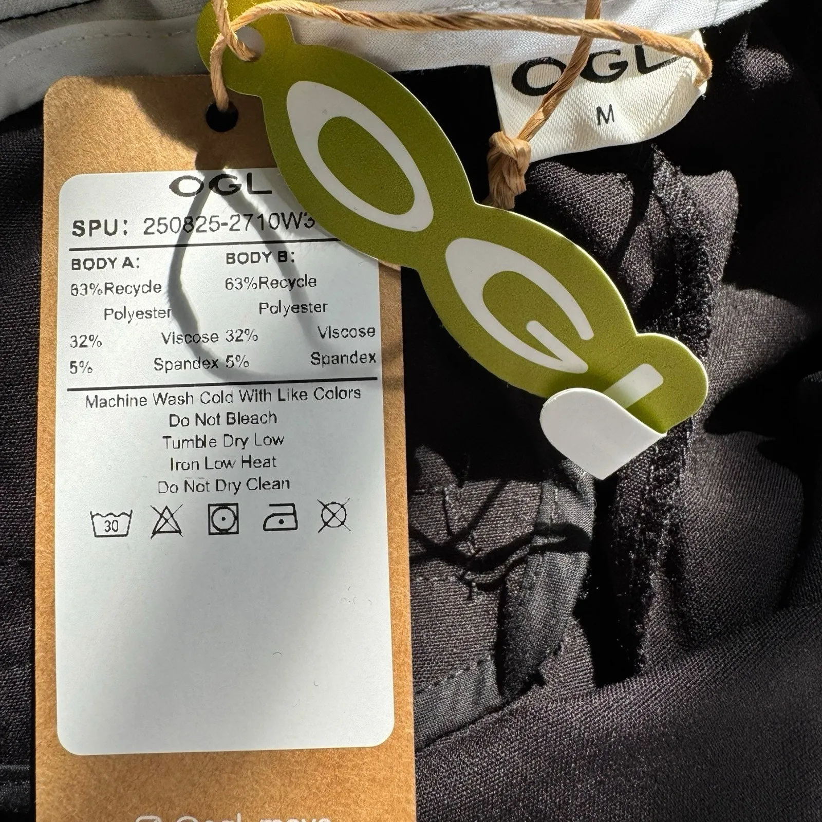 NWT OGL Double Pleated Mid Rise Wide Leg Trousers Women’s Size Medium Black - Image 6