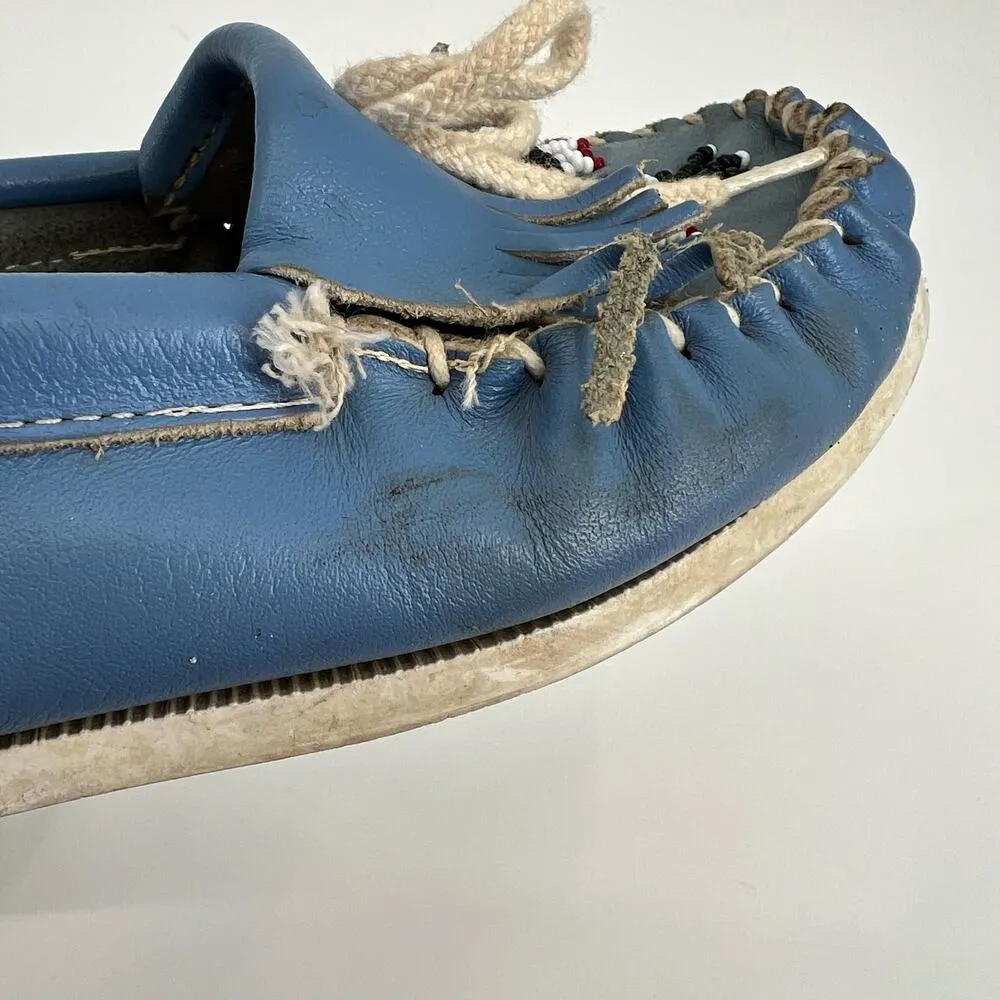 Vintage 70s Minnetonka Beaded Thunderbird Vintage Moccasin Shoes - Women Size 6 - Image 5