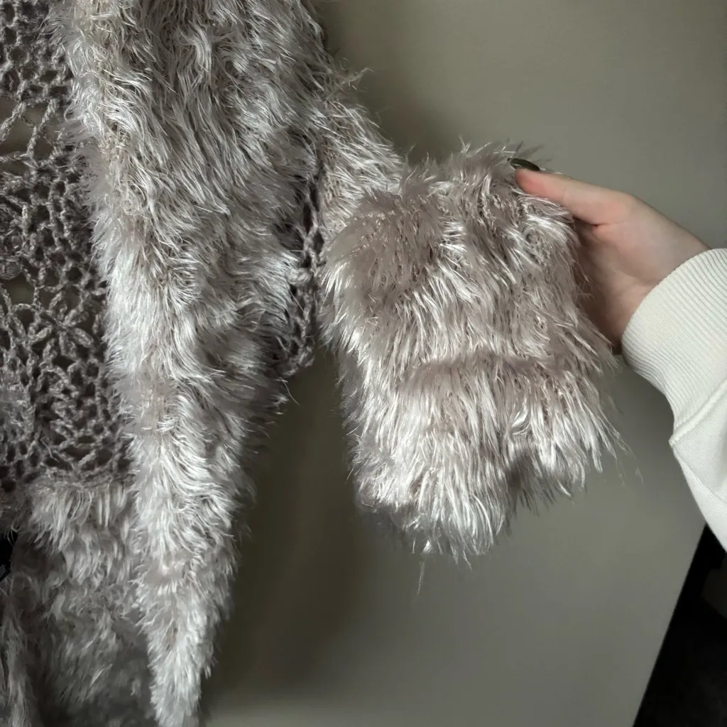 Dressbarn Crochet Fuzzy Cardigan - Image 2