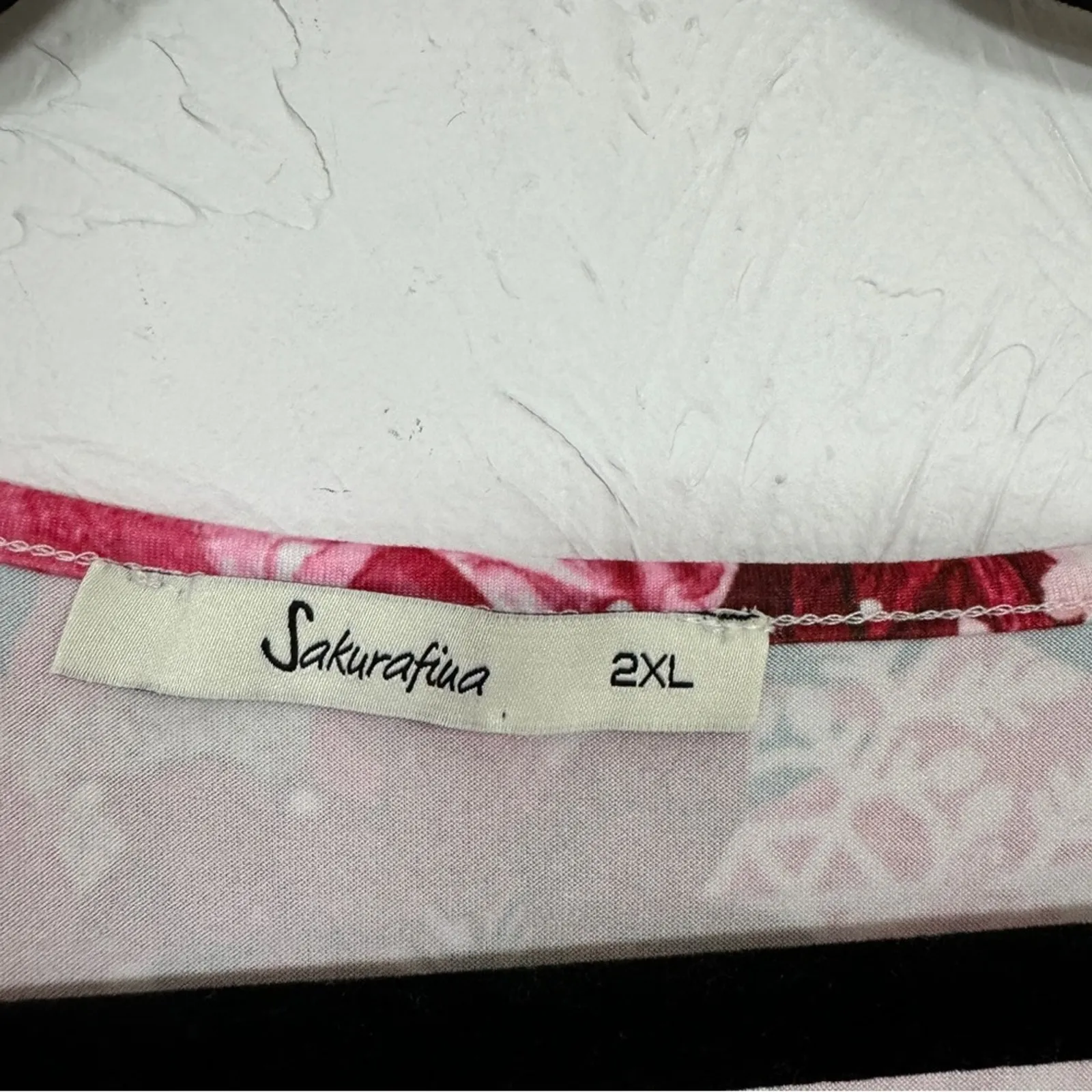 Sakurafina Pink Floral Short Sleeve Tee Shirt Womens 2X Boho Romantic Blouse - Image 5