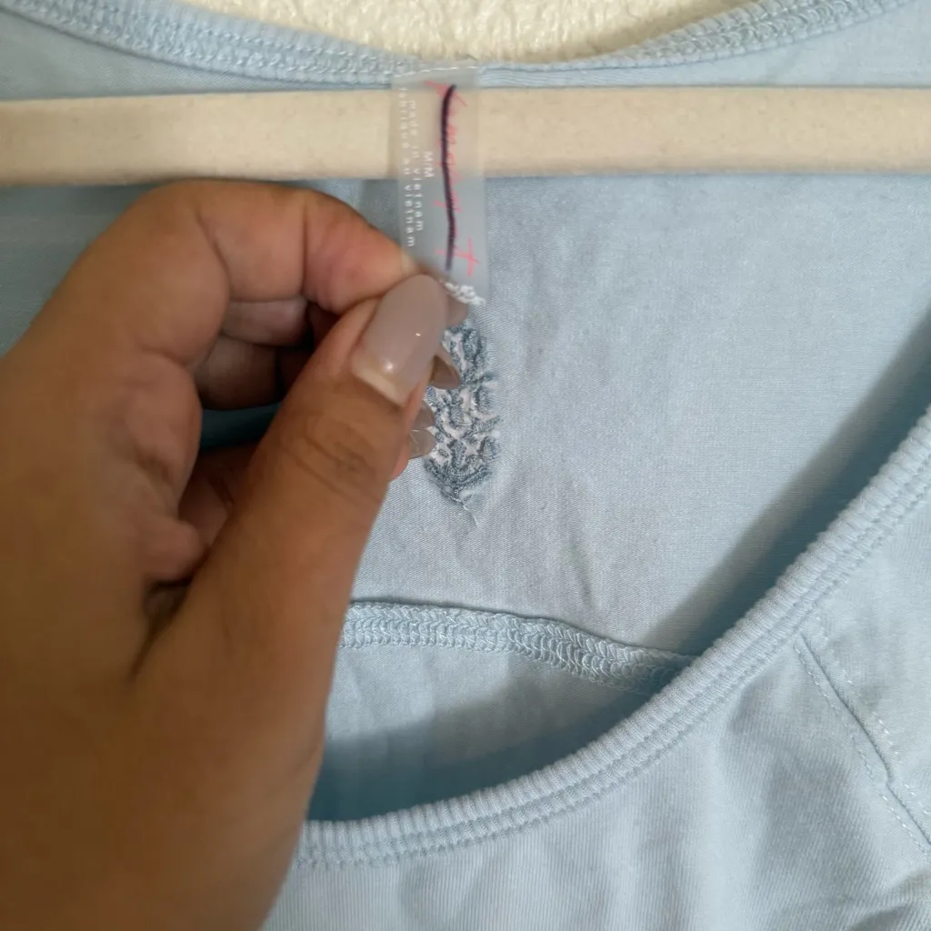 NWOT free people Make It Count Onesie Blue Size M - Image 9