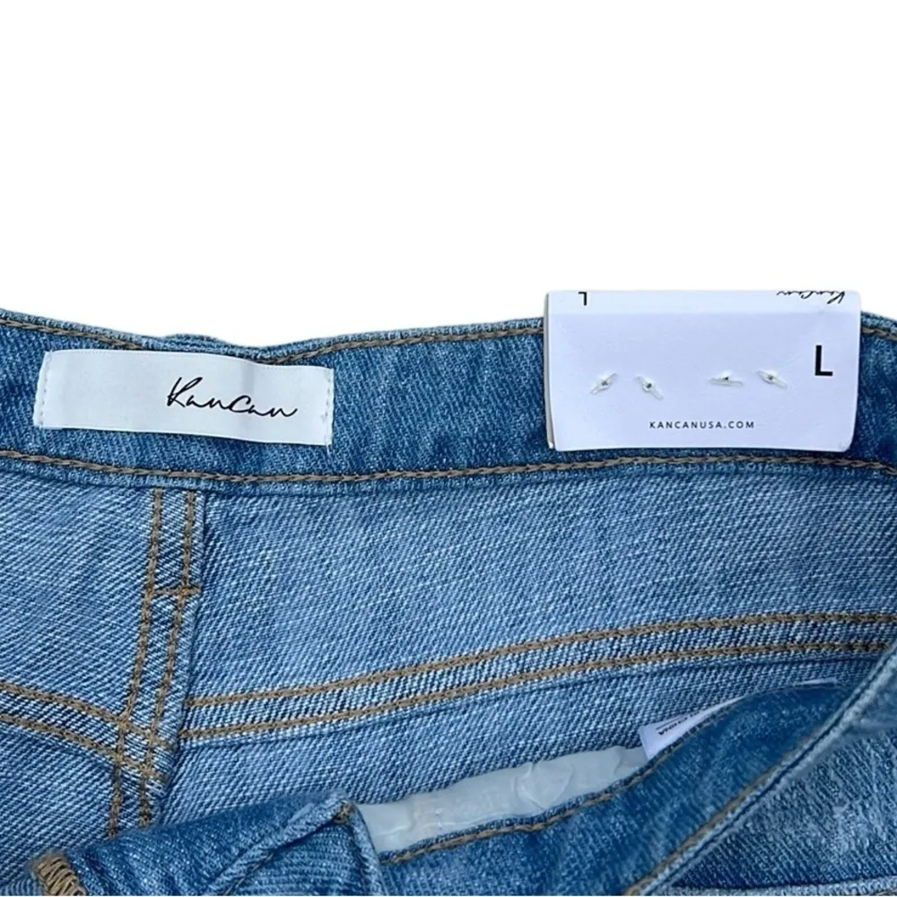 KanCan High Rise Distressed Denim Jean Shorts NWT Size Large Blue - Image 4