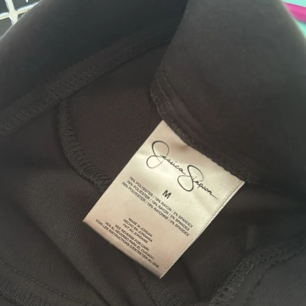 Jessica Simpson Women's Grey Full Length Cotton Leggings Sz M - Image 5