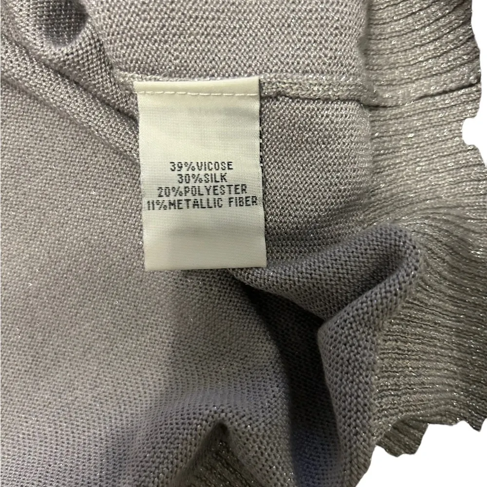 Kenneth Cole silver silk blend cardigan size 3x - Image 6