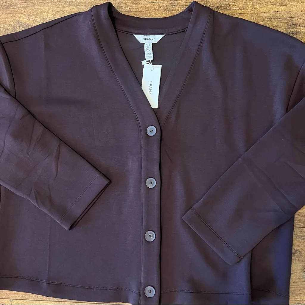 SPANX Air Essentials Cardigan in Truffle Brown Size XL NWT - Image 4