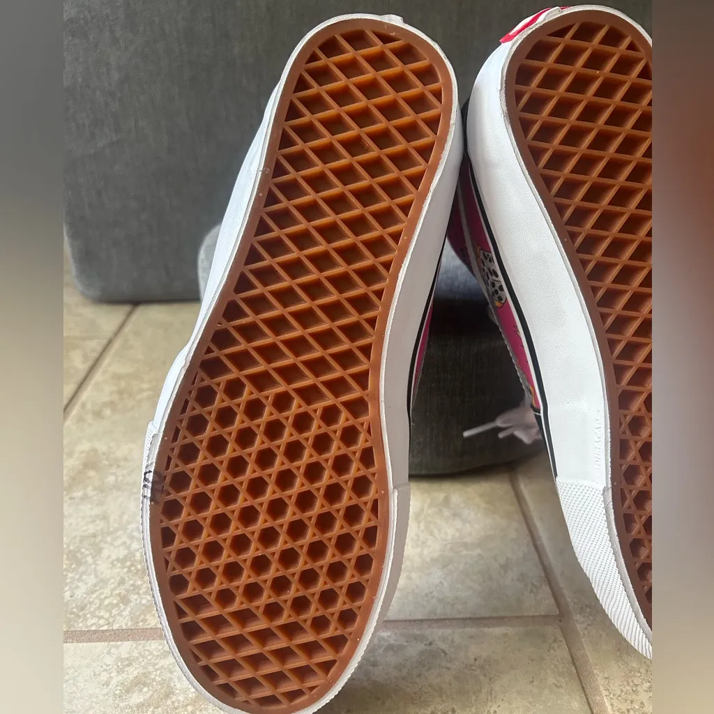 NWOT Vans High-Top Sneakers, Pink and Black Flame Dice, men’s 7.5 women’s 9 - Image 7