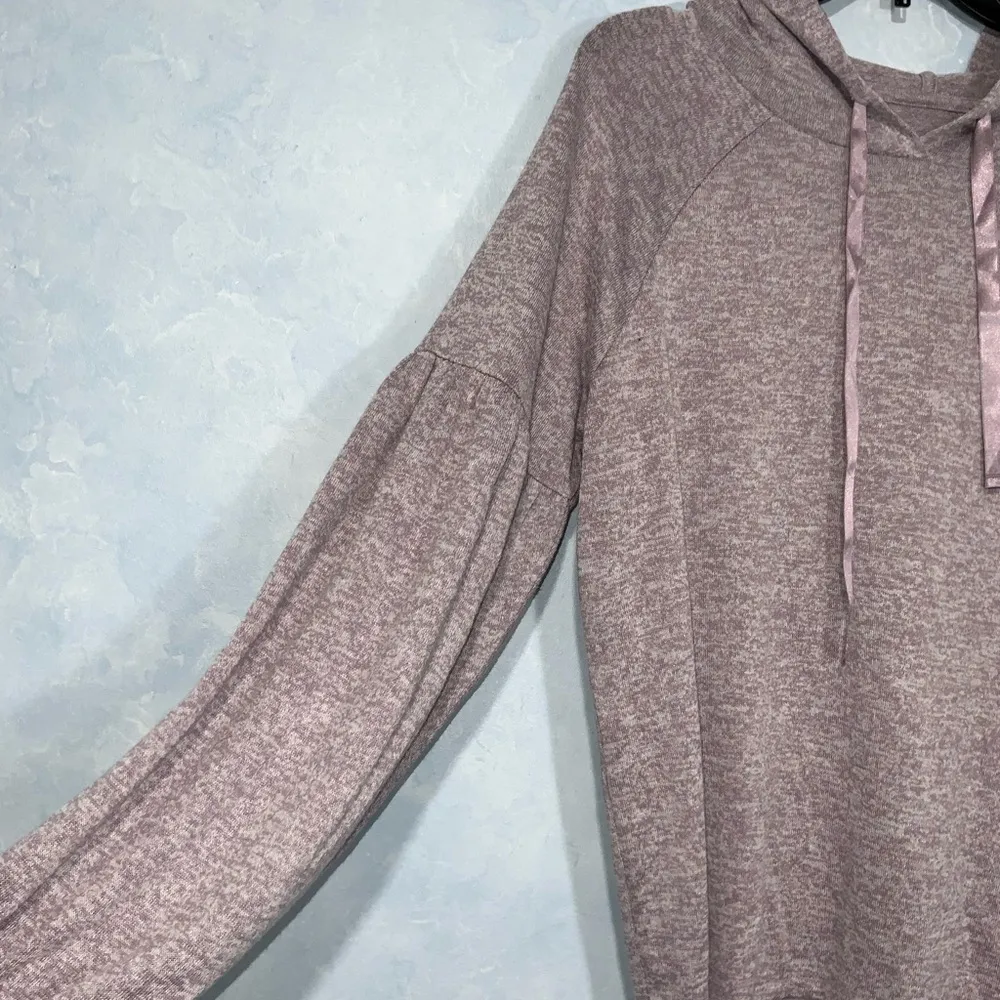 Lann Gy by Guiliana Heather Pink Hooded Wide Leg Lounge Sweatsuit Oversize S/XS - Image 7