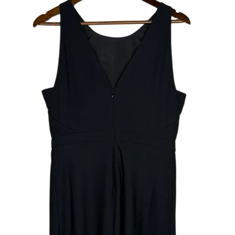 NWT J. Crew Flowy Sleeveless Sheath Midi Dress Lined V Back Zip Up 10 Black - Image 5