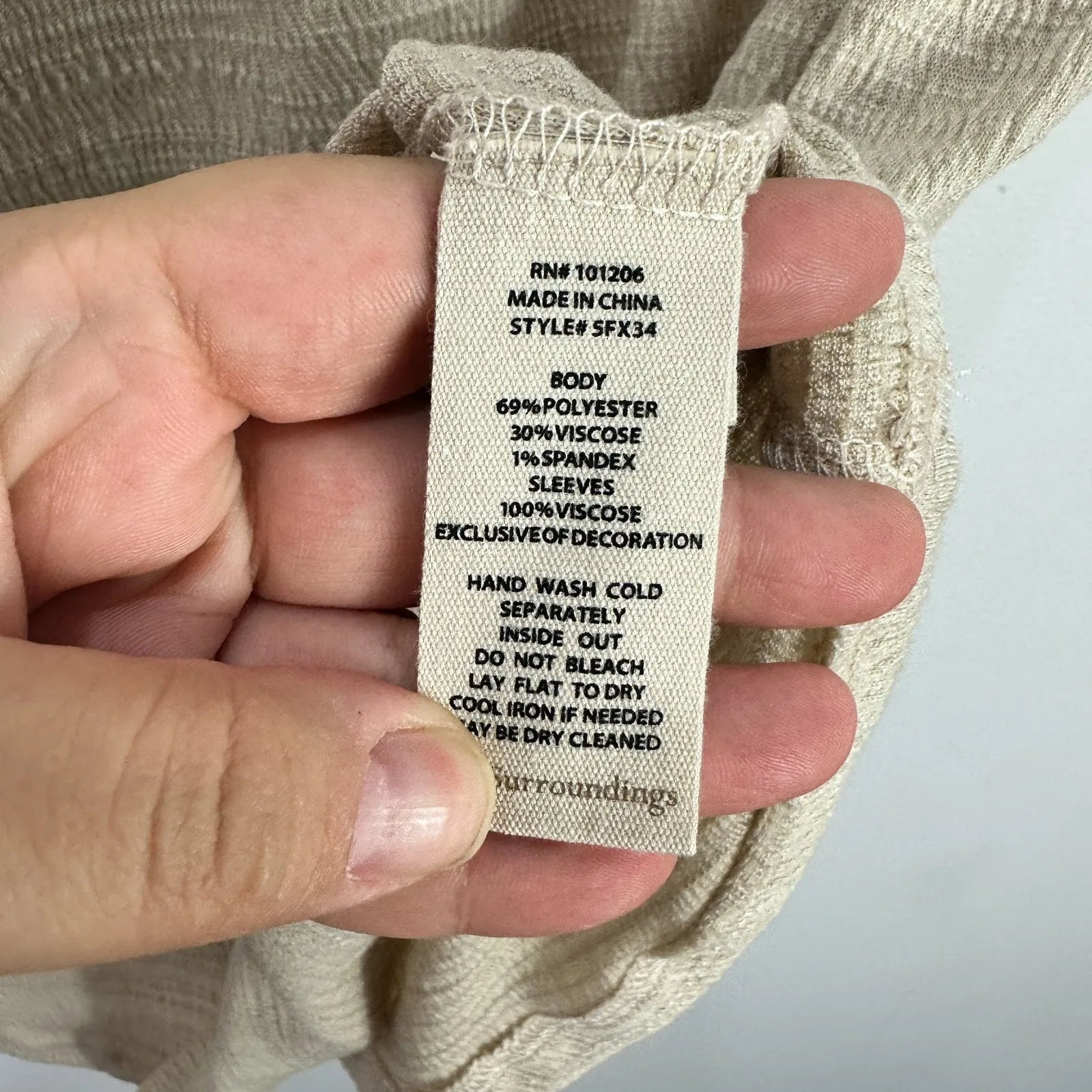 Soft Surroundings Top Womens 1X Beige Crochet Short Sleeve Cottage Granola Boho - Image 3