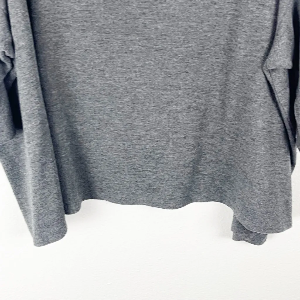 STELLA & DOT Heather Gray Boatneck Drop Shoulder 3/4 Sleeves Top, Size XXL - Image 8