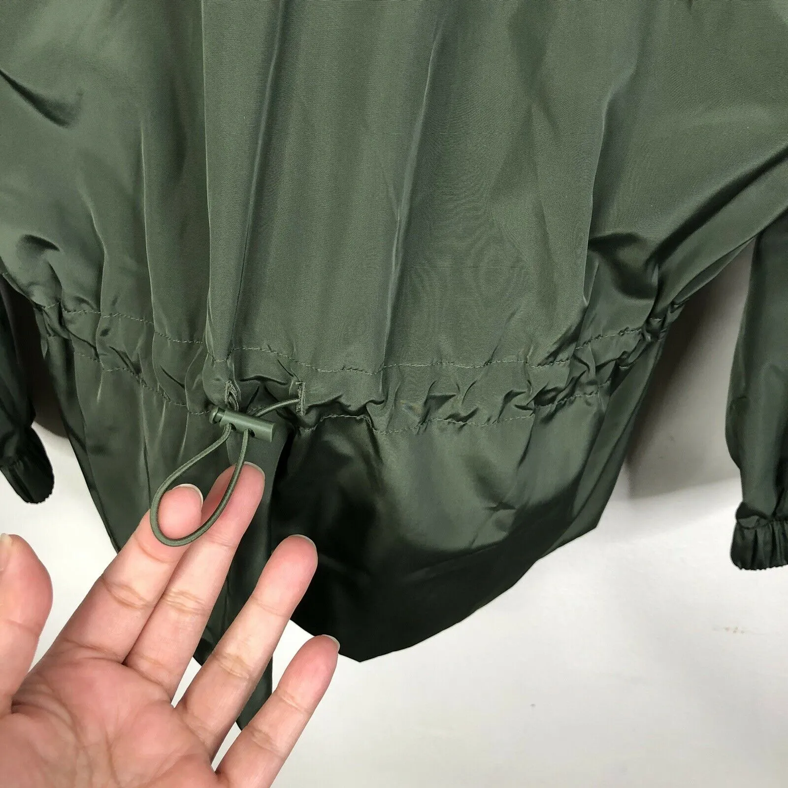 NEW CALIA by Carrie Underwood Anywhere Woven Ruched Jacket Olive Thyme Size XS Green - Image 10