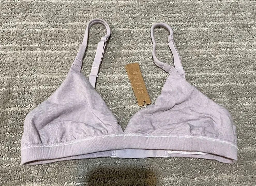 SKIMS Fits Everybody Triangle Bralette Iris Mica Lavender, XXS NWT - Image 1