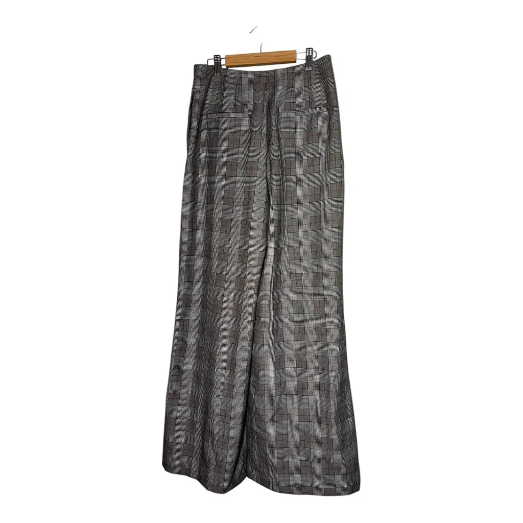 New York & Company Wide Leg Pants size 2 plaid pockets career Gray - Image 3