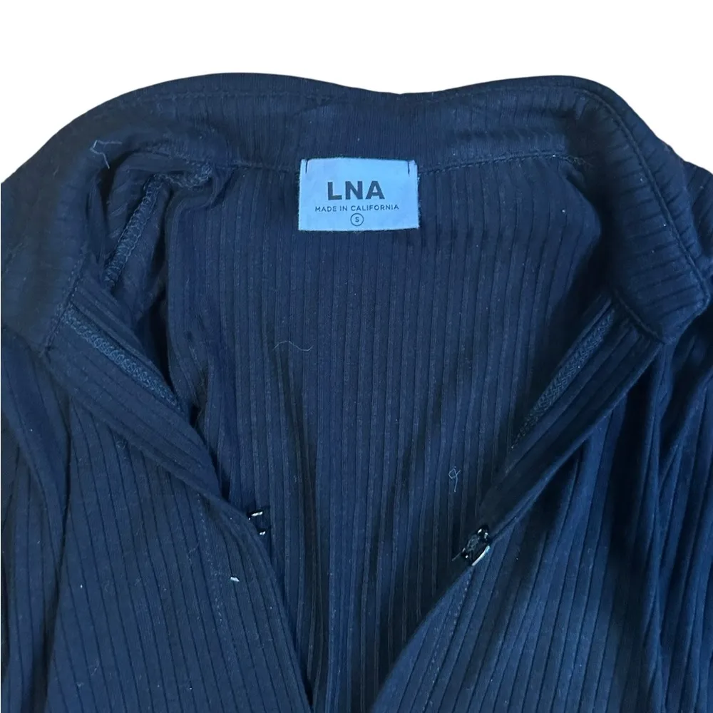 LNA Black Ribbed Collared Midi Dress Size Small Women’s Casual Wear - Image 2